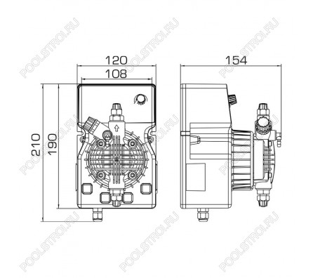 Насос дозир. мембранный DLX-MA/AD 01 л/ч 15 бар (1-15/2-10/3-5)PVDF